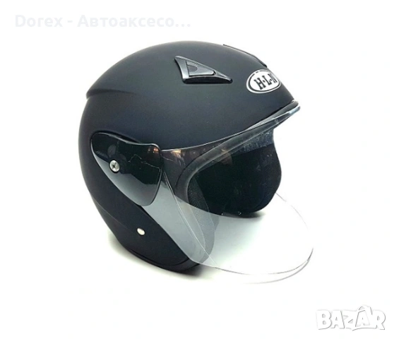 Каска с визьор за мотор, скутер, ATV - черен мат