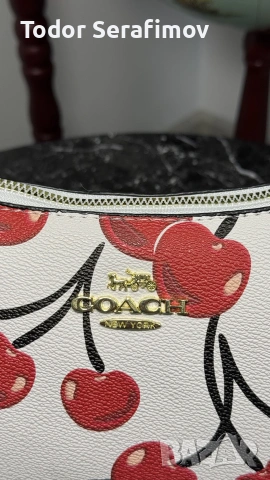 Дамска чанта Coach Nolita Cherry Print White / Чанта с череши, снимка 5 - Чанти - 55278676