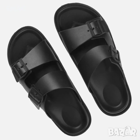 Мъжки джапанки Buckle черни двойна лента_1262860