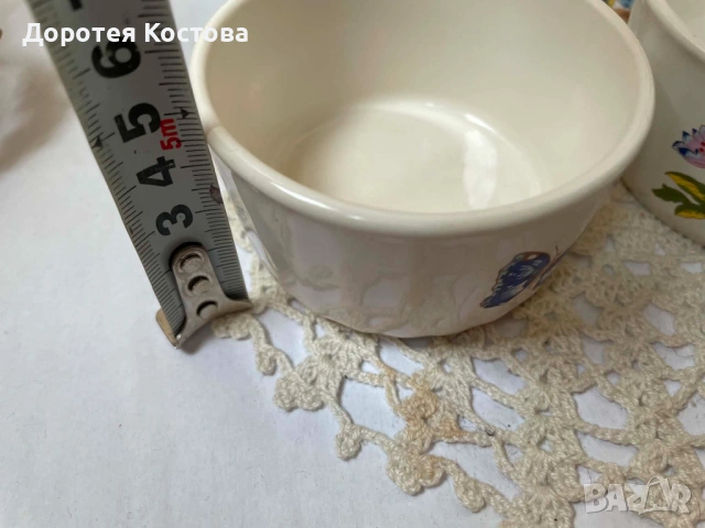 AYNSLEY красиви керамични купички от Англия с декор цветя и пеперуди, снимка 7 - Съдове за готвене - 54585386