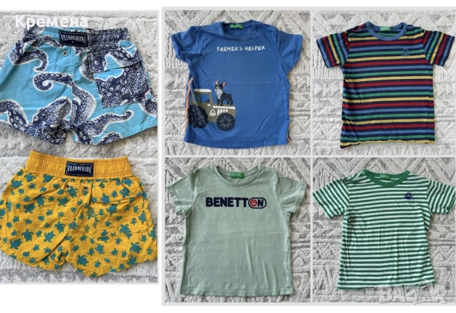 Лот 2 чифта бански Vilebrequin и 4 блузки Benetton