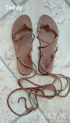Кожени сандали Mango, номер 40-41, снимка 3 - Сандали - 55118504