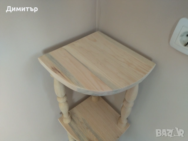 Ръчно изработена ъглова етажерка !!!, снимка 4 - Етажерки - 55086582