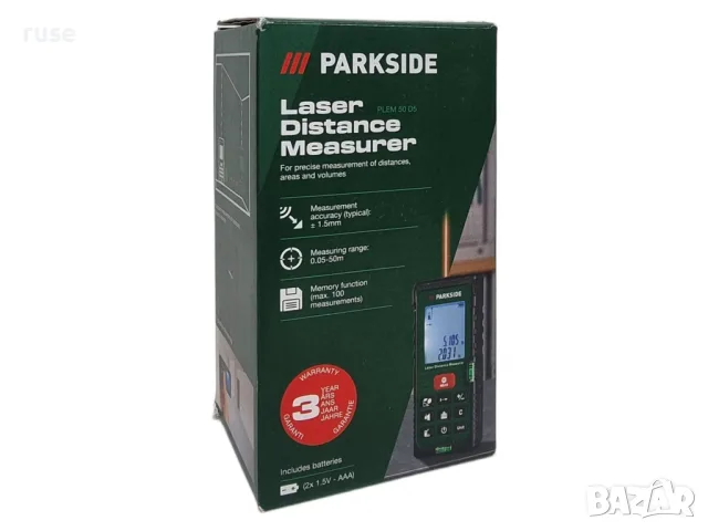 НОВИ! Лазерен далекомер ролетка до 50м Parkside , снимка 9 - Измервателни инструменти - 55393622