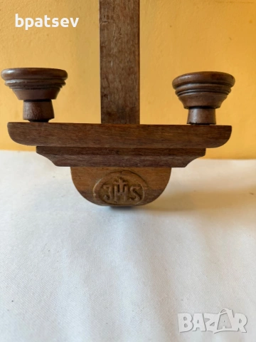 старо дървено разпятие, снимка 3 - Антикварни и старинни предмети - 54100410