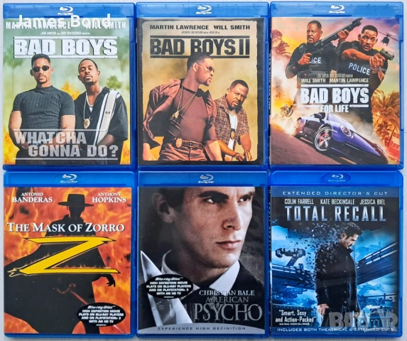 Блу Рей (Blu Ray) 6 филма с БГ субтитри. Издания за България