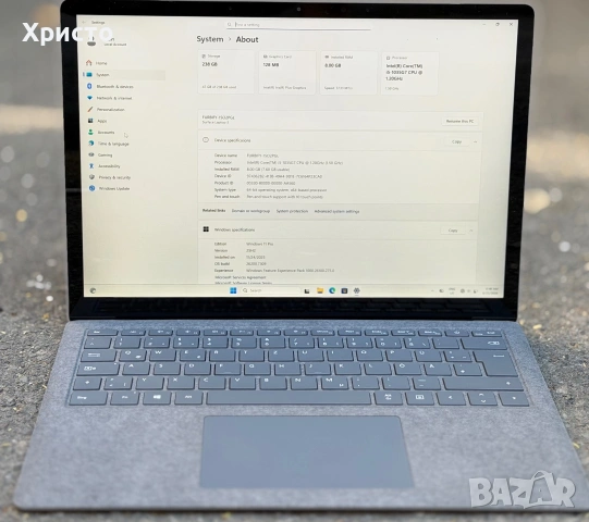 Лаптоп Microsoft Surface Laptop 3, 13.5”, Touchscreen, i5-1035G7, 8GB RAM, 256GB SSD  , снимка 2 - Лаптопи за работа - 55044299