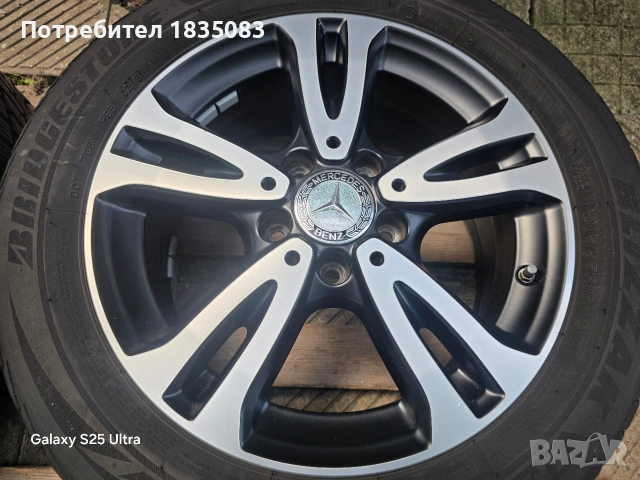 Лети джанти 16ки 5х112 Mercedes + зимни гуми 205/55/16 Bridgestone, снимка 7 - Гуми и джанти - 54856187