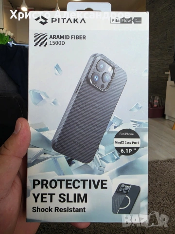 Pitaka MagEZ PRO 4 1500D Aramid Fiber Case for iPhone 15 Pro Max (black-grey) #13, снимка 5 - Калъфи, кейсове - 54538771