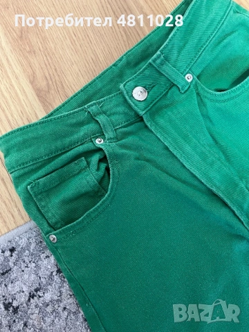 H&M Wide Leg дънки в уникално наситено зелено🌿, снимка 3 - Дънки - 54346283