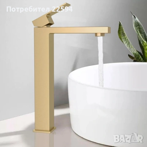 Златист смесител за баня от неръждаема стомана