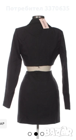 Дамска черна рокля, XS, Missguided, снимка 2 - Рокли - 55057478