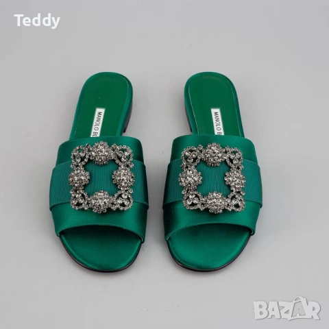  Обувки чехли Manоlo Blahnik (оригинал, нисък ток), номер 38.5-39, снимка 4 - Дамски елегантни обувки - 55054756