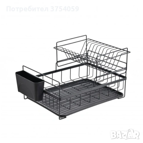 Сушилник за съдове Rosberg R53000P, 2 нива, поставка за прибори и чинии, снимка 4 - Сушилници - 55183823