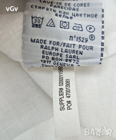 Мъжка ленена риза Polo Ralph Lauren -M/L, снимка 7 - Ризи - 54414487