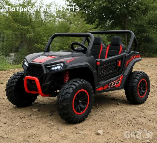 Детско електрическо бъги 4×4 с дистанционно, LED, USB и MP3 – 4 мотора, снимка 4 - Други - 55422886
