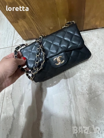 Chanel дамска черна чанта 