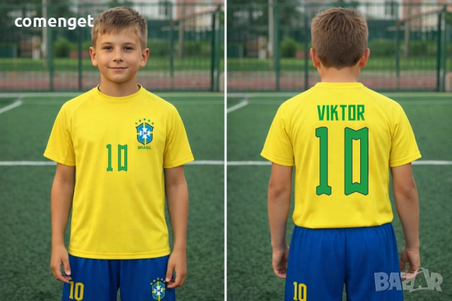 СВЕТОВНО 2026! Футболни екипи BRAZIL / БРАЗИЛИЯ Neymar с ИМЕ и НОМЕР! Поръчай на ОТБОР по ИЗБОР!