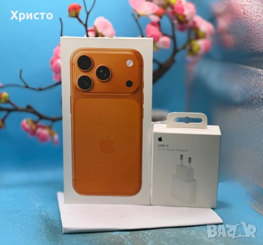 НОВ!!! Apple iPhone 17 Pro, 256GB, 5G, Cosmic Orange + подарък оригинален адаптер Apple