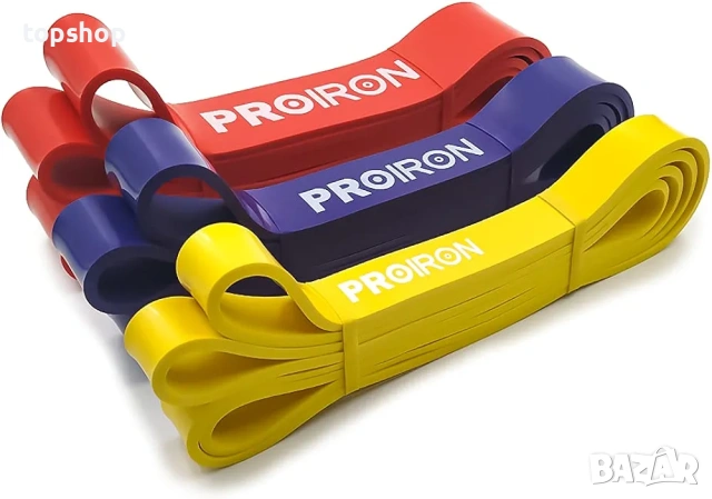 ​Чисто Нови Ластици за Тренировка PROIRON Комплект от 3 Броя Жълт Лилав Червен ​ ​