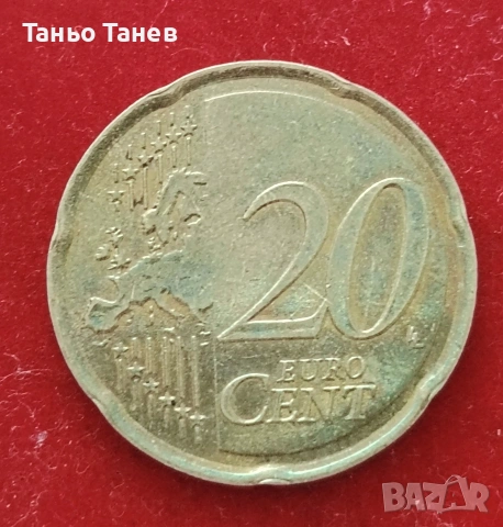 20Евро цента Малта -2008г със символ (F). , снимка 3 - Нумизматика и бонистика - 54229615