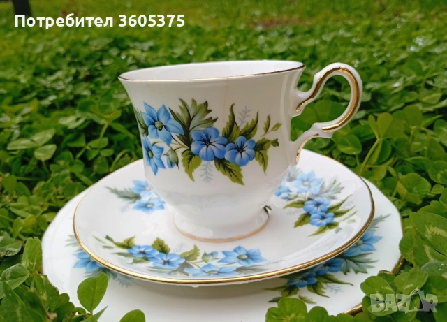 Тройни сетове за кафе, английски костен порцелан , снимка 5 - Сервизи - 54200992