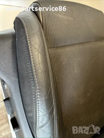 Предна лява черна кожена и платнена седалка за Peugeot 508 OEM (2012), снимка 2 - Части - 55584835