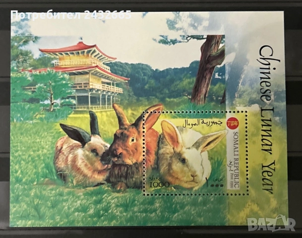 3894. Сомалия  1999 - “ Фауна. Китайската нова година. Година на заека.”, **, MNH