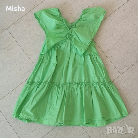 Детска рокля в ярко зелено ZARA 128 размер