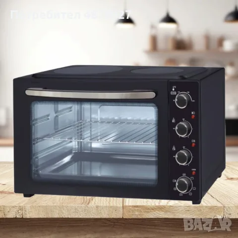 Готварска печка Voltz с 2 котлона с инфрачервен нагреватели 1000W и 1500W, 45л., снимка 3 - Печки, фурни - 55513629