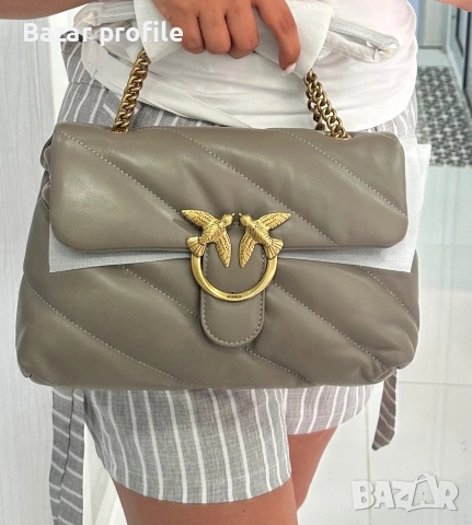 Чанта Pinko love classic puff grey, снимка 2 - Чанти - 55138150
