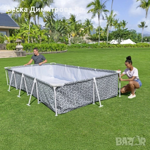 BESTWAY Steel Pro басейн 366x201x66 см с филтърна помпа - 4000 л капацитет, бърз монтаж и , снимка 3 - Басейни и аксесоари - 54911067