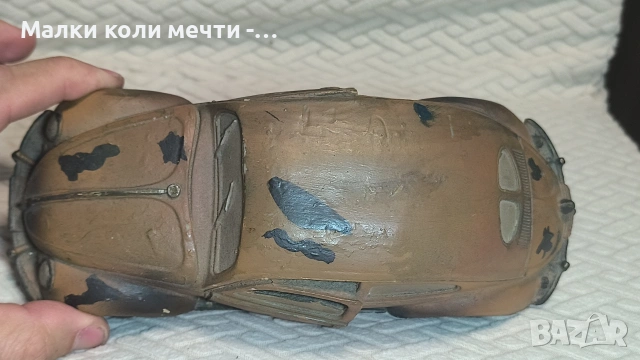 скулптура на Volkswagen Beetle - 21 см дължина , снимка 4 - Антикварни и старинни предмети - 54542488