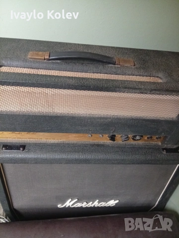 Лампов усилвател Marshall JMP 2203 MK2 (100W, 1976) + кабинет 4x12, снимка 3 - Китари - 55061573