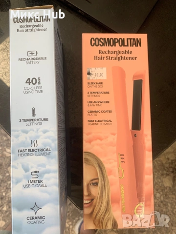 Преса за коса Cosmopolitan презареждаща , снимка 2 - Преси за коса - 55162772