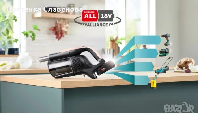 Безжична прахосмукачка Bosch Unlimited 10 BKS1041RHF, батерия 4.0 Ah, LED светлина, розова, снимка 12 - Прахосмукачки - 55325051