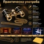 Луксозен театрален бинокъл 3×25 черен с верижка за театър опера концерти балет подарък реквизит, снимка 6