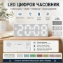 Светещ в тъмното настолен дигитален часовник електронен с термометър, снимка 1