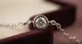 Елегантна гривна от 18К бяло злато с диамант (0.03 ct) – Нова, бутикова изработка , снимка 2