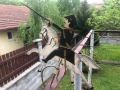 старинна метална, люлееща се играчка КАВАЛЕРИСТ, снимка 2