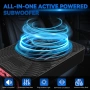 10" активен субуфер за кола 1200W, компактна бас каса под седалка, тънък бас, вграден усилвател, LED, снимка 8
