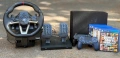 Конзола Sony PlayStation 4 Slim 500GB + Волан с педали Hori Racing Wheel Apex + Игри + 2 Джойстика , снимка 1