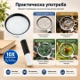 Мощна голяма увеличителна ръчна лупа 10X увеличение за четене на книги стуклена с дръжка джобна, снимка 3