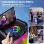 Караоке колона с 2 безжични микрофона, Bluetooth, 200W Peak, TWS и LED светлини, снимка 6