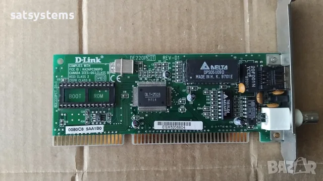 D-Link DE-220P REV-D1 16-bit ISA Network Controller Card