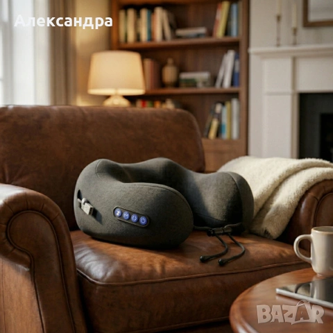 Smart масажна възглавница за врат с топлина и вибрации - моментално успокоение и релакс
