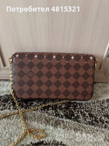 Louis Vuitton Felicie Pochette Flower Printed Studded Damier Limited edition., снимка 4 - Чанти - 55444843