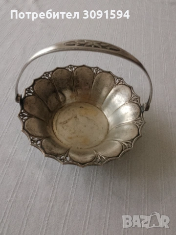 Ретро посребрена кошничка бомбониера , снимка 8 - Други - 53852167