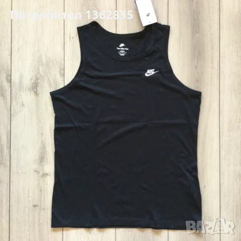 НОВ оригинален мъжки черен памучен потник NIKE / Найк размер L от САЩ, снимка 4 - Тениски - 55304986