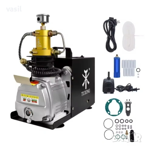 Компресор за високо налягане TUXING TXESM031 (300Bar / 4500Psi) – За бутилки 3л, 6.8л, 9л, 12л